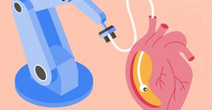 mini caméra dans l'organe du coeur illustration