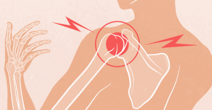 illustration d'un point rouge sur l'articulation de l'épaule