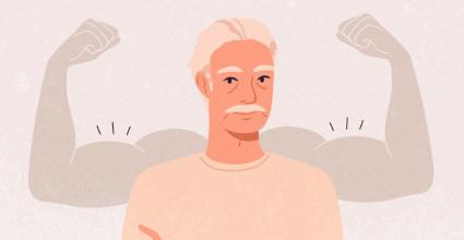 illustration homme sénior musclé