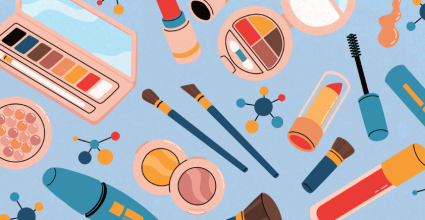 illustration produits de maquillage 