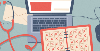 illustration ordinateur et accessoire médicaux