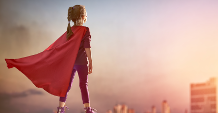 Enfant, fille super-héroïne