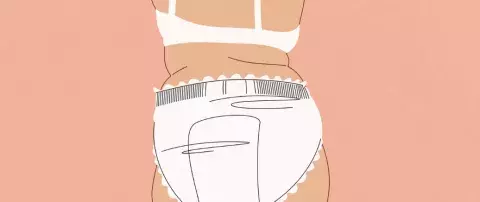 illustration femme de dos avec couche pampers