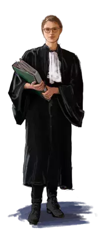 illustration femme magistrate mutuelle justice